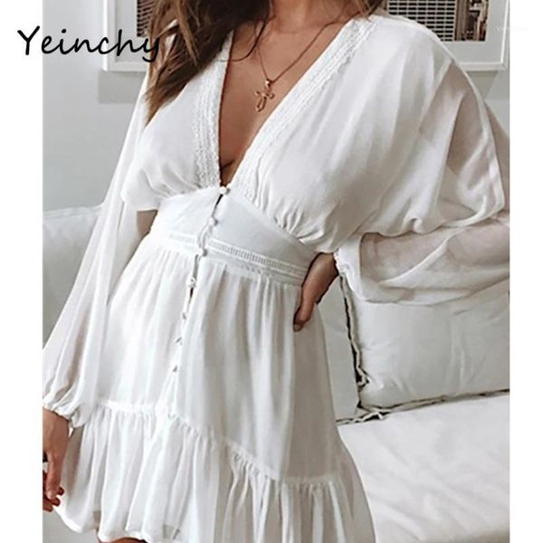 casual dresses yeinchy women fashion v neck long lantern sleeve folds buttons summer chiffon dress fm6141, Black;gray
casual dresses yeinchy women fashion v neck long lantern sleeve folds buttons summer chiffon dress fm6141, Black;gray
