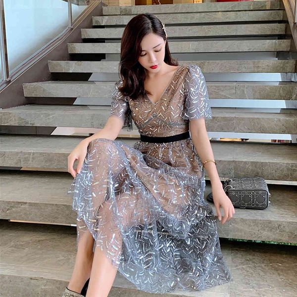 arrive summer short sleeve sequin midi dress v-neck runway long dresses vestidos 210520, Black;gray
arrive summer short sleeve sequin midi dress v-neck runway long dresses vestidos 210520, Black;gray
