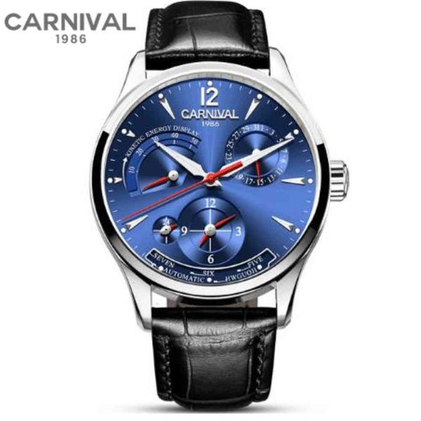 original carnaval fashion men's watch make multifunctional automatic calendar waterproof lightweight mechanical watches blue dial, Slivery;brown
original carnaval fashion men's watch make multifunctional automatic calendar waterproof lightweight mechanical watches blue dial, Slivery;brown