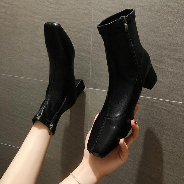 boots autumn winter women zipper square toe elastic suede woman short cotton ankle women's botas mujer 2021 m5-09, Black
boots autumn winter women zipper square toe elastic suede woman short cotton ankle women's botas mujer 2021 m5-09, Black