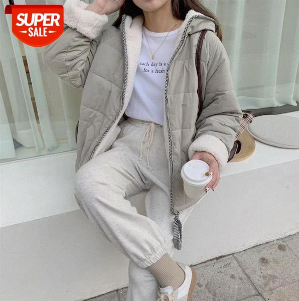 011765 cotton-padded jacket girl korean student lamb wool coat, on both sides #qa1u, Black
011765 cotton-padded jacket girl korean student lamb wool coat, on both sides #qa1u, Black
