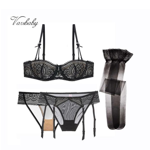 bras sets varsbaby lace unlined transparent breathable bra set 1 +2 panties +1 stockings 4 pcs/lots, Red;black
bras sets varsbaby lace unlined transparent breathable bra set 1 +2 panties +1 stockings 4 pcs/lots, Red;black