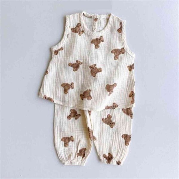 1 6 year children clothing cute bear print baby girl clothes summer sleeveless pants boys 2pcs set suit, White
1 6 year children clothing cute bear print baby girl clothes summer sleeveless pants boys 2pcs set suit, White