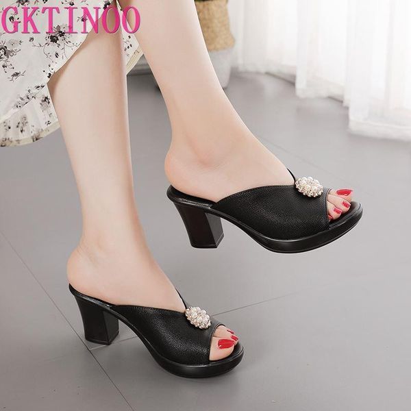 slippers gktinoo 2021 summer shoes women slides thick heels bling open toes sandals genuine leather slipper, Black
slippers gktinoo 2021 summer shoes women slides thick heels bling open toes sandals genuine leather slipper, Black
