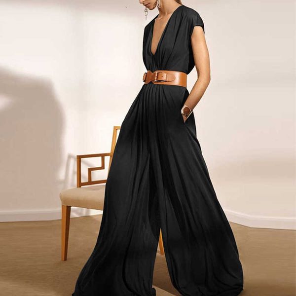 women's jumpsuits & rompers fashion lady casual pocket loose jumpsuit summer women elegant soft wide leg v-neck sle v9re, Black;white
women's jumpsuits & rompers fashion lady casual pocket loose jumpsuit summer women elegant soft wide leg v-neck sle v9re, Black;white