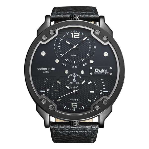 wristwatches oulm 3548 casual leather wristwatch super big watch male military quartz watches two time zone men's relogio masculino, Slivery;brown
wristwatches oulm 3548 casual leather wristwatch super big watch male military quartz watches two time zone men's relogio masculino, Slivery;brown