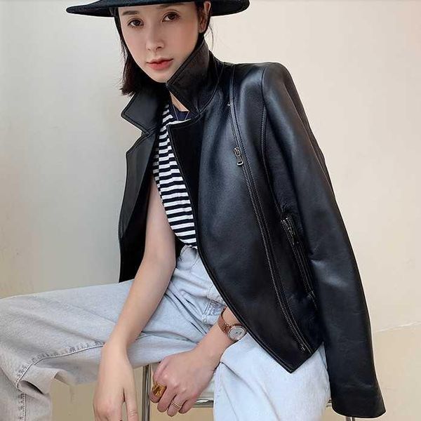women's leather & faux genuine jackets for women luxury real sheepskin coat casual fashion ladies sheep skin short basic outwea, Black
women's leather & faux genuine jackets for women luxury real sheepskin coat casual fashion ladies sheep skin short basic outwea, Black