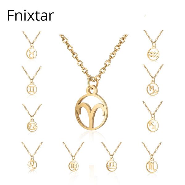 pendant necklaces fnixtar gold color stainless steel zodiac charms for women jewelry christmas day gifts 5pcs/lot, Silver
pendant necklaces fnixtar gold color stainless steel zodiac charms for women jewelry christmas day gifts 5pcs/lot, Silver