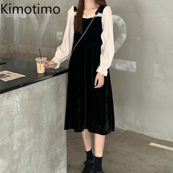 casual dresses kimotimo elegant party dress long flare sleeve partchwork ruffles 2021 autumn fashion korean chic preppy style women midi, Black;gray
casual dresses kimotimo elegant party dress long flare sleeve partchwork ruffles 2021 autumn fashion korean chic preppy style women midi, Black;gray