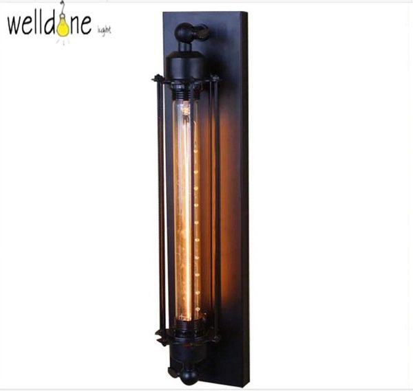 wall lamp antique edison surface mounted light black iron painted lampshade bulb 40w