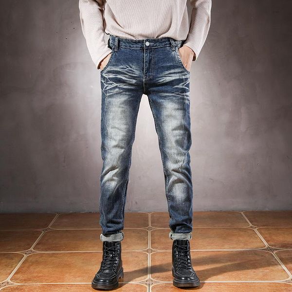 men's jeans italian style fashion men retro blue elastic slim ripped plain distressed vintage designer casual denim pants
men's jeans italian style fashion men retro blue elastic slim ripped plain distressed vintage designer casual denim pants