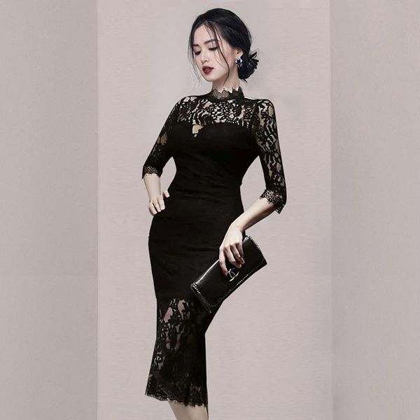 casual dresses aristocratic temperament high-end five female 2021 summer black lace dress sleeve wrapped hip long, Black;gray
casual dresses aristocratic temperament high-end five female 2021 summer black lace dress sleeve wrapped hip long, Black;gray