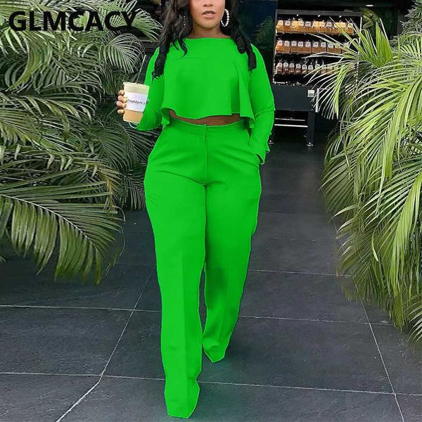 women two piece casual suits long sleeve dip hem crop shirt & loose pants set 210925, White
women two piece casual suits long sleeve dip hem crop shirt & loose pants set 210925, White