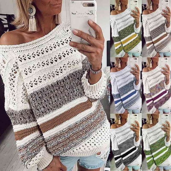 color block off the shoulder sweater womens s jumpers long sleeve knitted striped oversized fluffy pullovers 210603, White;black
color block off the shoulder sweater womens s jumpers long sleeve knitted striped oversized fluffy pullovers 210603, White;black