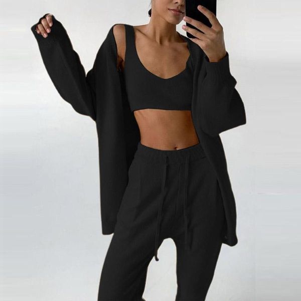 women's two piece pants autumn casual woman sport three suit knitted long and cardigan solid set knitting female loose 3 outfits, White
women's two piece pants autumn casual woman sport three suit knitted long and cardigan solid set knitting female loose 3 outfits, White