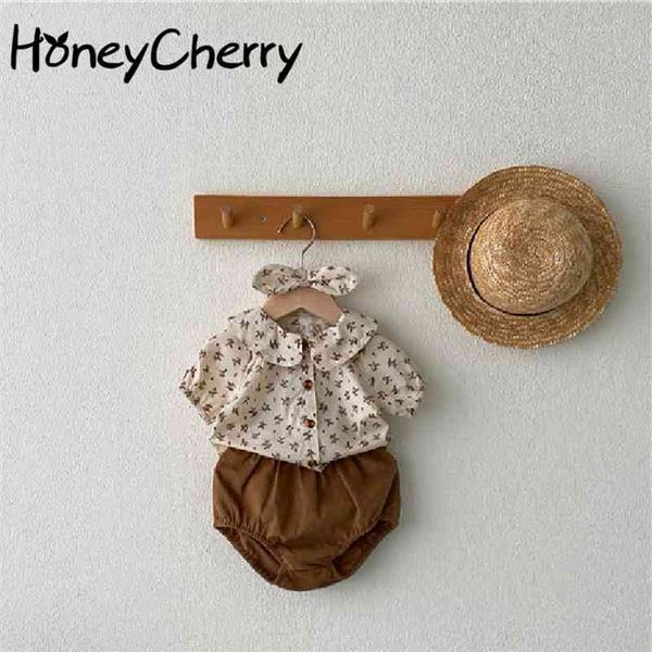 floral summer paragraph short-sleeved shirt + shorts + headband three-piece fashion clothes baby girl clothes 210701, White
floral summer paragraph short-sleeved shirt + shorts + headband three-piece fashion clothes baby girl clothes 210701, White