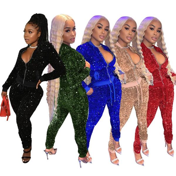 women's two piece pants fashion nightclub set women sequin long sleeve zipper skinny matching party birthday streetwear outfits, White
women's two piece pants fashion nightclub set women sequin long sleeve zipper skinny matching party birthday streetwear outfits, White