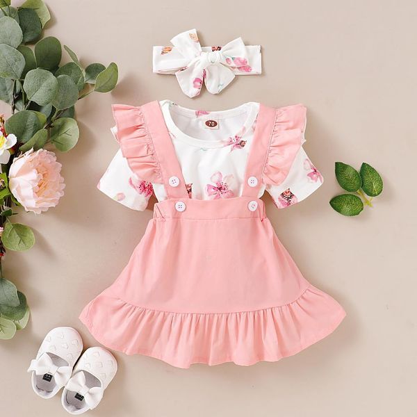 summer girls clothes suit european and american short-sleeved flower print + solid suspender skirt with hair band 3pcs 210515, White
summer girls clothes suit european and american short-sleeved flower print + solid suspender skirt with hair band 3pcs 210515, White