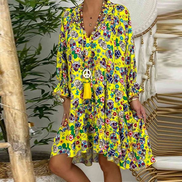 dress summer women boho floral three quarter sleeve oversize holiday beach shirt ladies print mini plus size s-5xl, Black;gray
dress summer women boho floral three quarter sleeve oversize holiday beach shirt ladies print mini plus size s-5xl, Black;gray