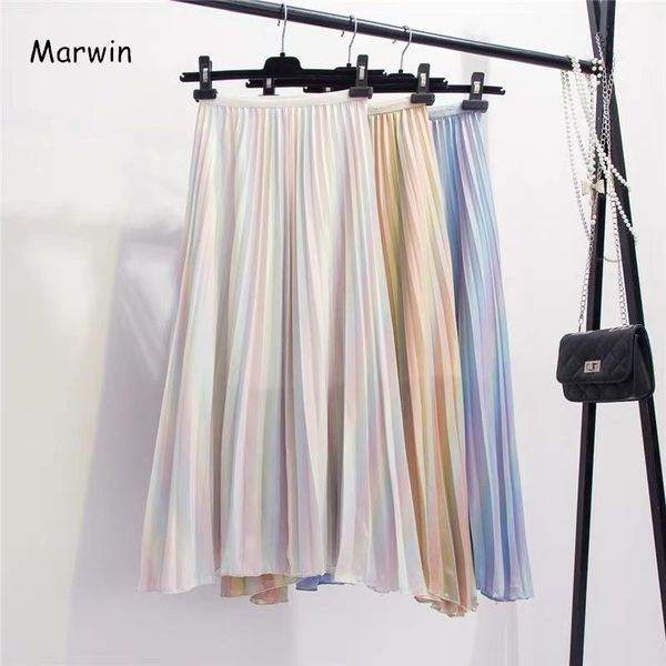 skirts marwin 2021 summer gradient stripes laser pleated skirt a-line rainbow high street style chiffon mid-calf women, Black
skirts marwin 2021 summer gradient stripes laser pleated skirt a-line rainbow high street style chiffon mid-calf women, Black