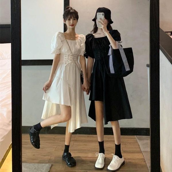casual dresses summer puff short sleeve drawstring waist slimming irregular french dress gentle sweet skirt women's clothing, Black;gray
casual dresses summer puff short sleeve drawstring waist slimming irregular french dress gentle sweet skirt women's clothing, Black;gray