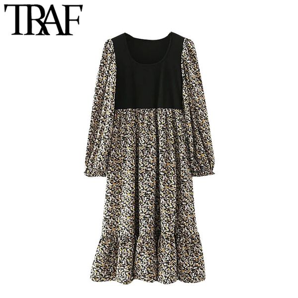 traf women chic fashion patchwork floral print ruffled midi dress vintage o neck long sleeve female dresses mujer 210415, Black;gray
traf women chic fashion patchwork floral print ruffled midi dress vintage o neck long sleeve female dresses mujer 210415, Black;gray