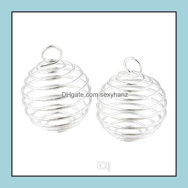 charms jewelry findings & components 100pcs/lot sier plated spiral bead cages pendants 9x1m making diy drop delivery 2021 n15v8, Bronze;silver
charms jewelry findings & components 100pcs/lot sier plated spiral bead cages pendants 9x1m making diy drop delivery 2021 n15v8, Bronze;silver
