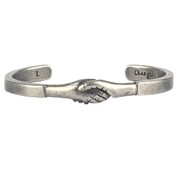 bangle titanium steel bracelets shake hands jewelry vintage rocking bangles gifts for women material open type, Black
bangle titanium steel bracelets shake hands jewelry vintage rocking bangles gifts for women material open type, Black