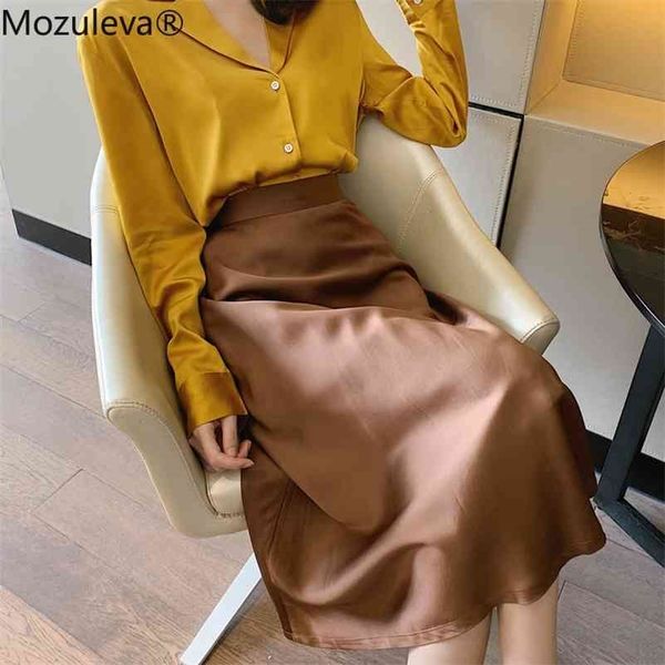 casual soft satin women office ladies high waist zipper female a-line skirt mid-length spring summer skirts 210416, Black
casual soft satin women office ladies high waist zipper female a-line skirt mid-length spring summer skirts 210416, Black
