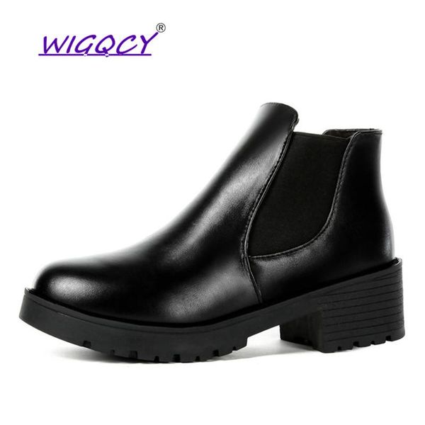 boots pu leather woman fashion ankle style women warm round head thick bottom waterproof spring autumn, Black
boots pu leather woman fashion ankle style women warm round head thick bottom waterproof spring autumn, Black