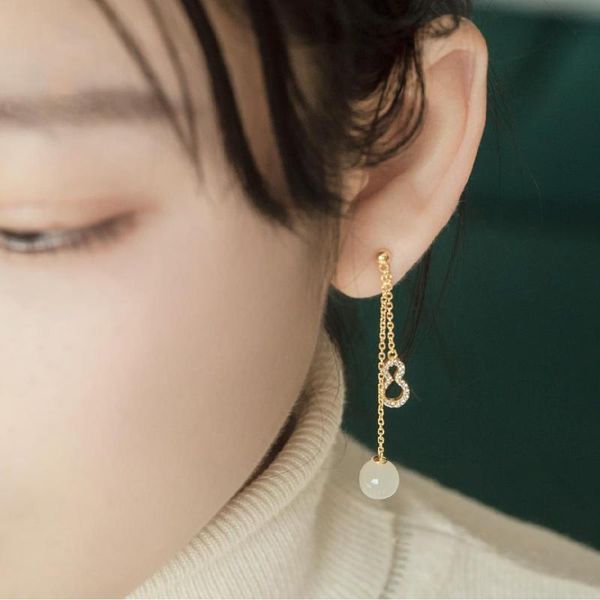 dangle & chandelier designer's unique creative diamond-studded gourd hetian jade chinese earrings elegant charm retro female silver jew
dangle & chandelier designer's unique creative diamond-studded gourd hetian jade chinese earrings elegant charm retro female silver jew