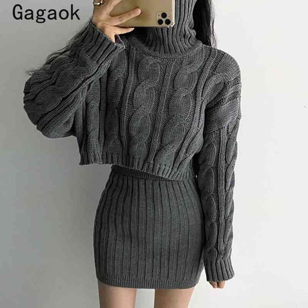 gagaok two piece set women spring autumn new knitted korean chic fashion outfits turtleneck solid sweaters + bodycon skirts 210330, White
gagaok two piece set women spring autumn new knitted korean chic fashion outfits turtleneck solid sweaters + bodycon skirts 210330, White