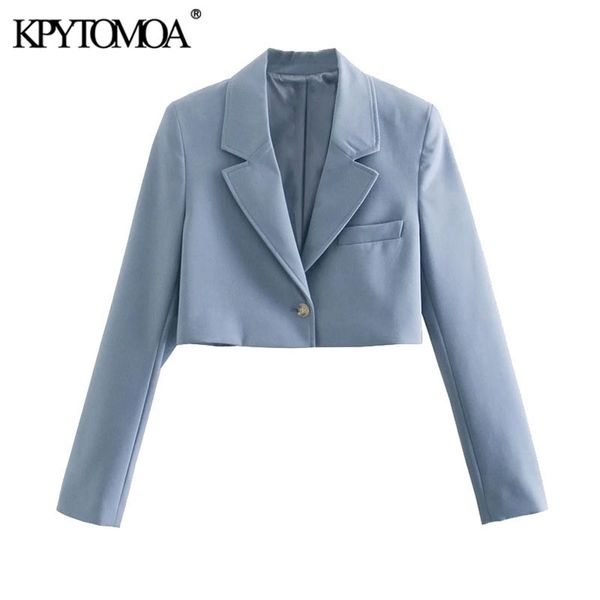 kpytomoa women fashion single button cropped blazer coat vintage long sleeve female outerwear chic veste femme 210826, White;black
kpytomoa women fashion single button cropped blazer coat vintage long sleeve female outerwear chic veste femme 210826, White;black