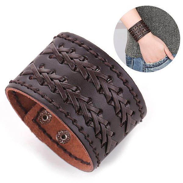 charm bracelets unique cuff wristband faux leather braided bracelet retro punk bangle woven for men women jewelry accessories, Golden;silver
charm bracelets unique cuff wristband faux leather braided bracelet retro punk bangle woven for men women jewelry accessories, Golden;silver