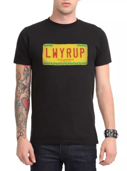 better call saul breaking bad lawyer up lwyrup license plate t-shirt licensed, White;black
better call saul breaking bad lawyer up lwyrup license plate t-shirt licensed, White;black