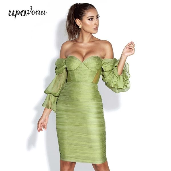 ladies dress green card shoulder lantern sleeve tulle draped bodycon celebrity club party vestido 210524, Black;gray
ladies dress green card shoulder lantern sleeve tulle draped bodycon celebrity club party vestido 210524, Black;gray