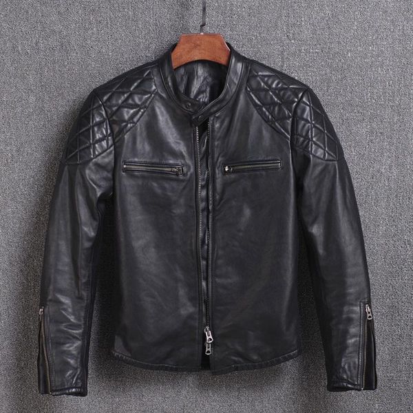men's leather & faux 2021 genuine cow jacket men stand collar spring autumn coat cowhide motorcycle jackets y18-19 kj2313, Black
men's leather & faux 2021 genuine cow jacket men stand collar spring autumn coat cowhide motorcycle jackets y18-19 kj2313, Black