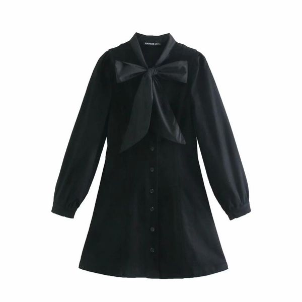 casual dresses vintage elegant black bow collar dress women fashion buttons long sleeve female chic outerwear, Black;gray
casual dresses vintage elegant black bow collar dress women fashion buttons long sleeve female chic outerwear, Black;gray
