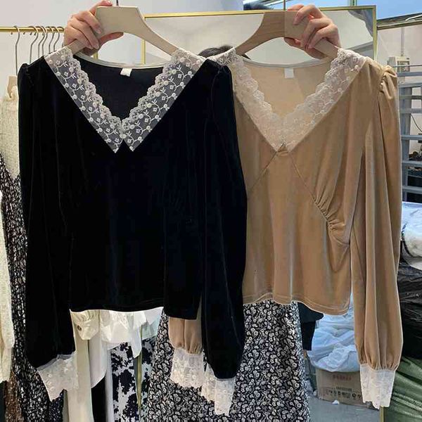 elegant lace patchwork v-neck blouses women shirts spring soft long sleeve woman all match slim blusas mujer 210514, White
elegant lace patchwork v-neck blouses women shirts spring soft long sleeve woman all match slim blusas mujer 210514, White