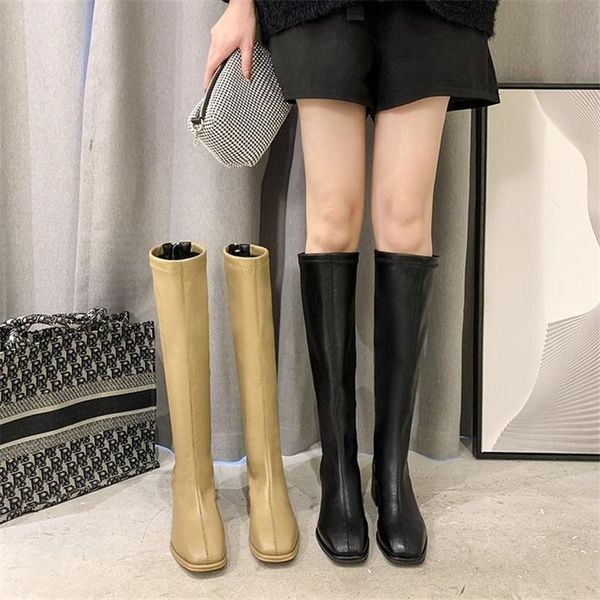 boots women's long foreign style square head temperament thick heel 2021 spring autumn plush knight knee, Black
boots women's long foreign style square head temperament thick heel 2021 spring autumn plush knight knee, Black