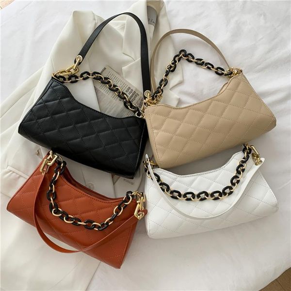 vintage women's bags 2021 pu leather pure color chain shoulder underarm hobos bag casual shopper female lattice pattern handbag cross b
vintage women's bags 2021 pu leather pure color chain shoulder underarm hobos bag casual shopper female lattice pattern handbag cross b