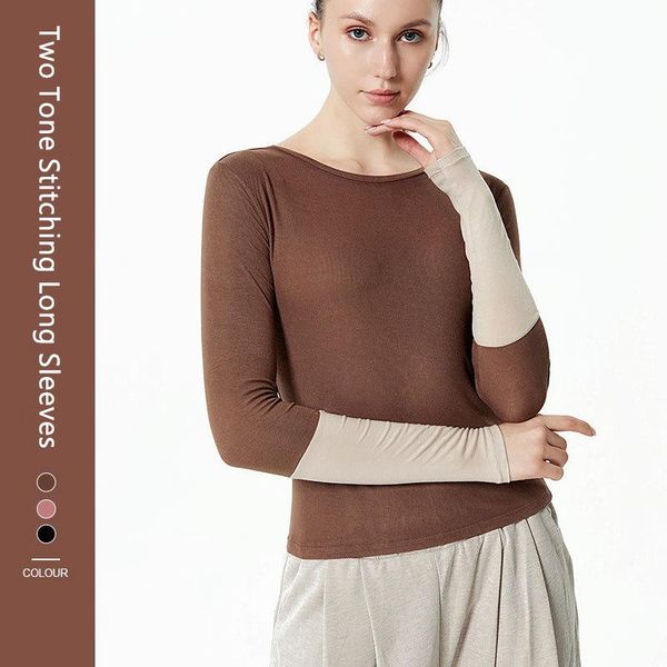 women's blouses & shirts fashion hit the color round neck long sleeved t sleeve women sports high elasticity fitness yoga wear female, White
women's blouses & shirts fashion hit the color round neck long sleeved t sleeve women sports high elasticity fitness yoga wear female, White