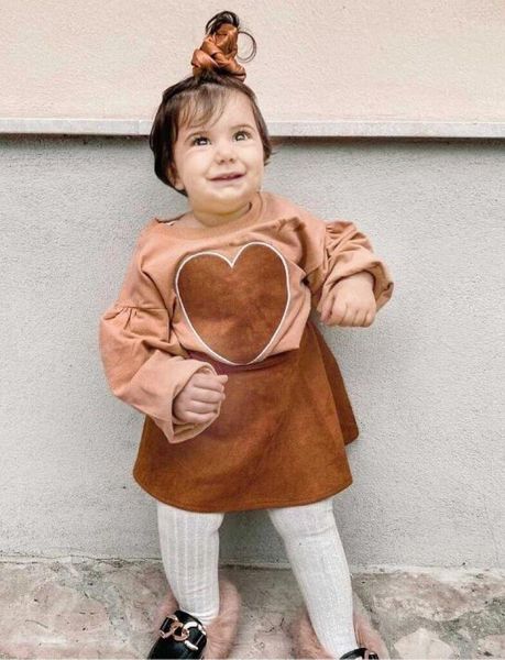 clothing sets 2-7t girl's two piece set, children's cute love heart pattern pullover suede elastic force short skirt brown, White
clothing sets 2-7t girl's two piece set, children's cute love heart pattern pullover suede elastic force short skirt brown, White