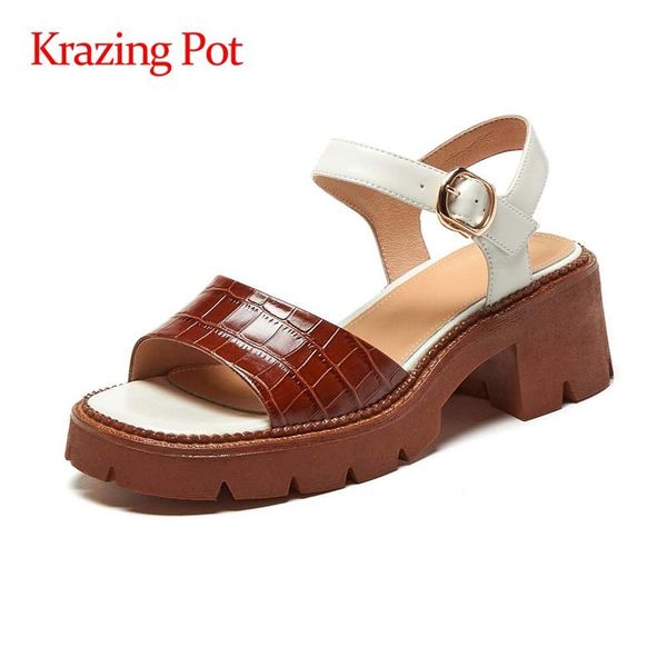 krazing pot genuine leather round toe high heels vintage mixed colors daily wear simple style buckle straps women sandals l9f1 dress shoes, Black
krazing pot genuine leather round toe high heels vintage mixed colors daily wear simple style buckle straps women sandals l9f1 dress shoes, Black