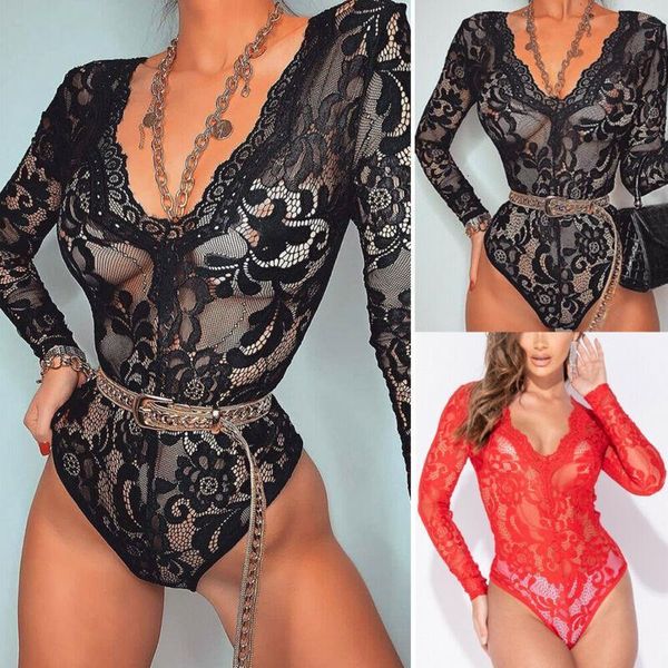 women's jumpsuits & rompers women lace casual long sleeve floral body suit jumpsuit romper jumper leotard mesh 5fmo, Black;white
women's jumpsuits & rompers women lace casual long sleeve floral body suit jumpsuit romper jumper leotard mesh 5fmo, Black;white