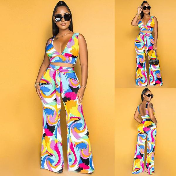 women's two piece pants tsxt 2021 african style women printed backless 2-piece set lady v-neck sleeveless sling wide leg long sets, White
women's two piece pants tsxt 2021 african style women printed backless 2-piece set lady v-neck sleeveless sling wide leg long sets, White