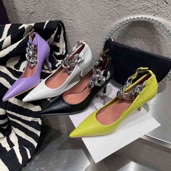 dress shoes 2021 women pumps pointed toe fashion white/black/green/purple ankle strap metal chain party sandals p73f
dress shoes 2021 women pumps pointed toe fashion white/black/green/purple ankle strap metal chain party sandals p73f
