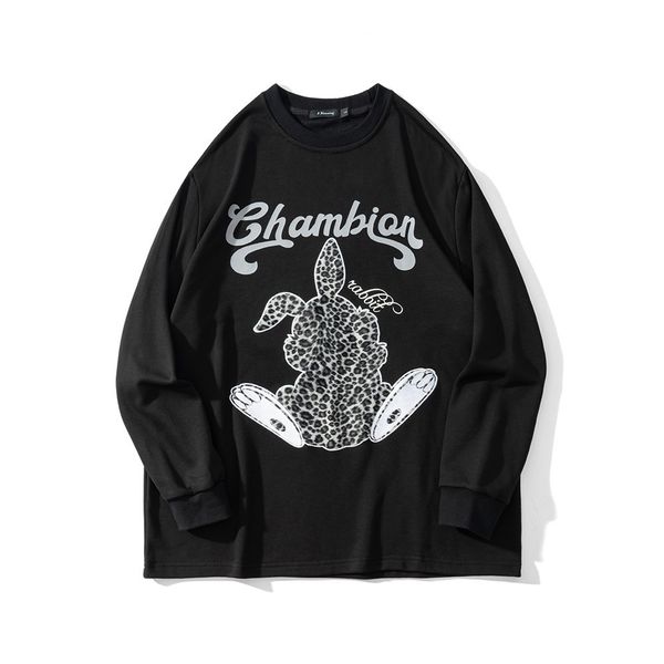 sweatshirts cartoon rabbit leopard embroidery sweater mens fashion brand loose round neck long sleeve pullover hoodie, Black
sweatshirts cartoon rabbit leopard embroidery sweater mens fashion brand loose round neck long sleeve pullover hoodie, Black