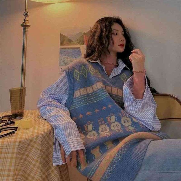 women's sweaters knit vest autumn and winter retro loose wild long coat plus size oversized clothes women tguh, White;black
women's sweaters knit vest autumn and winter retro loose wild long coat plus size oversized clothes women tguh, White;black