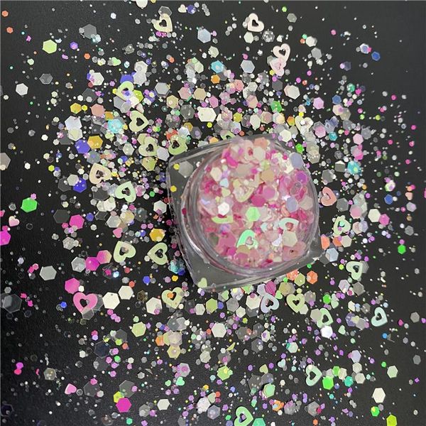 nail glitter 1g/jar valentine's day series mixed chunky powder sequins star heart lip hexagon shaped for art decorations, Silver;gold
nail glitter 1g/jar valentine's day series mixed chunky powder sequins star heart lip hexagon shaped for art decorations, Silver;gold